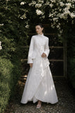 Load image into Gallery viewer, White Statement Wedding Dress with Flowing Skirt and Refined Bridal Silhouette