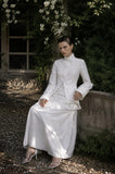 Load image into Gallery viewer, White Statement Wedding Dress with Flowing Skirt and Refined Bridal Silhouette