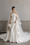 Load image into Gallery viewer, Ivory Formal Bridal Dress with Elegant Train, Romantic Wedding Gown