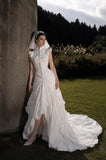 Load image into Gallery viewer, Ivory Bridal Gown with Flowing Train, Elegant Wedding Dress for Formal Ceremony