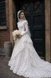 Load image into Gallery viewer, White Statement Wedding Dress with Flowing Skirt and Refined Bridal Silhouette