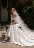 Load image into Gallery viewer, Ivory Formal Bridal Dress with Elegant Train, Romantic Wedding Gown