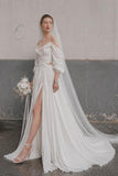 Load image into Gallery viewer, Ivory Statement Wedding Dress with Flowing Skirt and Refined Bridal Silhouette