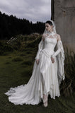 Load image into Gallery viewer, White Statement Wedding Dress with Flowing Skirt and Refined Bridal Silhouette
