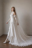 Load image into Gallery viewer, Ivory Wedding Gown with Graceful Full Length Silhouette and Dramatic Bridal Train