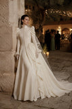 Load image into Gallery viewer, Ivory Formal Bridal Dress with Elegant Train, Romantic Wedding Gown
