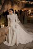 Load image into Gallery viewer, Ivory Formal Bridal Dress with Elegant Train, Romantic Wedding Gown