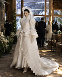 Load image into Gallery viewer, Ivory Formal Bridal Dress with Elegant Train, Romantic Wedding Gown