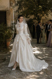 Load image into Gallery viewer, Ivory Statement Wedding Dress with Flowing Skirt and Refined Bridal Silhouette