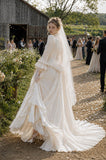 Load image into Gallery viewer, Ivory Formal Bridal Dress with Elegant Train, Romantic Wedding Gown
