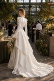Load image into Gallery viewer, Ivory Statement Wedding Dress with Flowing Skirt and Refined Bridal Silhouette