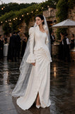 Load image into Gallery viewer, Ivory Bridal Gown with Flowing Train, Elegant Wedding Dress for Formal Ceremony