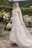 Load image into Gallery viewer, Ivory Bridal Gown with Flowing Train, Elegant Wedding Dress for Formal Ceremony