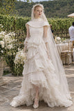 Load image into Gallery viewer, Ivory Bridal Gown with Flowing Train, Elegant Wedding Dress for Formal Ceremony