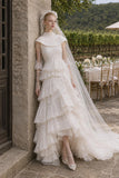 Load image into Gallery viewer, Ivory Bridal Gown with Flowing Train, Elegant Wedding Dress for Formal Ceremony