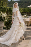 Load image into Gallery viewer, Ivory Bridal Gown with Flowing Train, Elegant Wedding Dress for Formal Ceremony