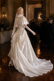Load image into Gallery viewer, Ivory Wedding Gown with Graceful Full Length Silhouette and Dramatic Bridal Train
