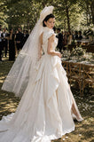 Load image into Gallery viewer, Ivory Statement Wedding Dress with Flowing Skirt and Refined Bridal Silhouette