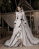 Load image into Gallery viewer, Ivory Formal Bridal Dress with Elegant Train, Romantic Wedding Gown