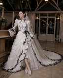 Load image into Gallery viewer, Ivory Formal Bridal Dress with Elegant Train, Romantic Wedding Gown