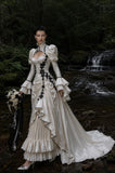Load image into Gallery viewer, Ivory Wedding Gown with Graceful Full Length Silhouette and Dramatic Bridal Train