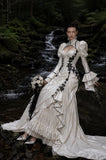 Load image into Gallery viewer, Ivory Wedding Gown with Graceful Full Length Silhouette and Dramatic Bridal Train
