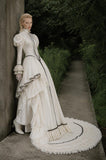 Load image into Gallery viewer, Ivory Bridal Gown with Flowing Train, Elegant Wedding Dress for Formal Ceremony