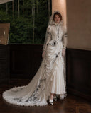 Load image into Gallery viewer, Ivory Formal Bridal Dress with Elegant Train, Romantic Wedding Gown