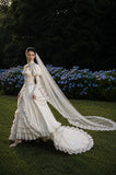 Load image into Gallery viewer, Ivory Bridal Gown with Flowing Train, Elegant Wedding Dress for Formal Ceremony