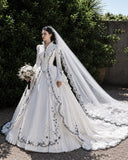 Load image into Gallery viewer, White Statement Wedding Dress with Flowing Skirt and Refined Bridal Silhouette