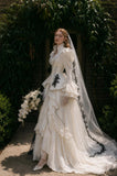 Load image into Gallery viewer, Ivory Formal Bridal Dress with Elegant Train, Romantic Wedding Gown