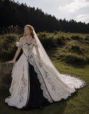 Load image into Gallery viewer, White Statement Wedding Dress with Flowing Skirt and Refined Bridal Silhouette