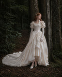 Load image into Gallery viewer, White Statement Wedding Dress with Flowing Skirt and Refined Bridal Silhouette