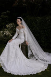 Load image into Gallery viewer, White Statement Wedding Dress with Flowing Skirt and Refined Bridal Silhouette
