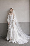 Load image into Gallery viewer, Ivory Formal Bridal Dress with Elegant Train, Romantic Wedding Gown