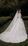 Load image into Gallery viewer, Ivory Statement Wedding Dress with Flowing Skirt and Refined Bridal Silhouette