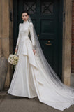 Load image into Gallery viewer, Ivory Formal Bridal Dress with Elegant Train, Romantic Wedding Gown