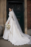Load image into Gallery viewer, Ivory Formal Bridal Dress with Elegant Train, Romantic Wedding Gown