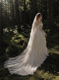 Load image into Gallery viewer, Ivory Statement Wedding Dress with Flowing Skirt and Refined Bridal Silhouette