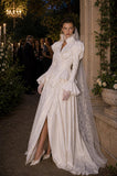 Load image into Gallery viewer, Ivory Wedding Gown with Graceful Full Length Silhouette and Dramatic Bridal Train
