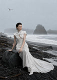 Load image into Gallery viewer, White Long Formal Gown, Elegant Statement Evening Dress for Special Events