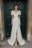 Load image into Gallery viewer, Ivory Long Formal Gown, Elegant Statement Evening Dress for Special Events