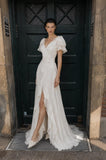 Load image into Gallery viewer, Ivory Long Formal Gown, Elegant Statement Evening Dress for Special Events