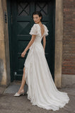 Load image into Gallery viewer, Ivory Long Formal Gown, Elegant Statement Evening Dress for Special Events