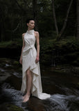 Load image into Gallery viewer, White One Shoulder Dress, Elegant Formal Evening Gown for Reception and Gala