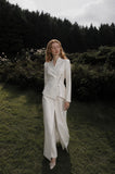 Load image into Gallery viewer, White Long Blazer Dress, Tailored Formal Outfit for Reception and Evening Event
