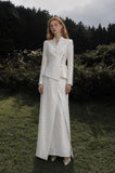 Load image into Gallery viewer, White Long Blazer Dress, Tailored Formal Outfit for Reception and Evening Event