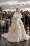 Load image into Gallery viewer, Ivory Formal Bridal Dress with Elegant Train, Romantic Wedding Gown