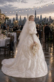 Load image into Gallery viewer, Ivory Formal Bridal Dress with Elegant Train, Romantic Wedding Gown