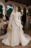 Load image into Gallery viewer, Ivory Formal Bridal Dress with Elegant Train, Romantic Wedding Gown
